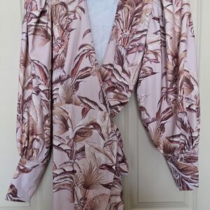 Floral Pink Wrap Dress